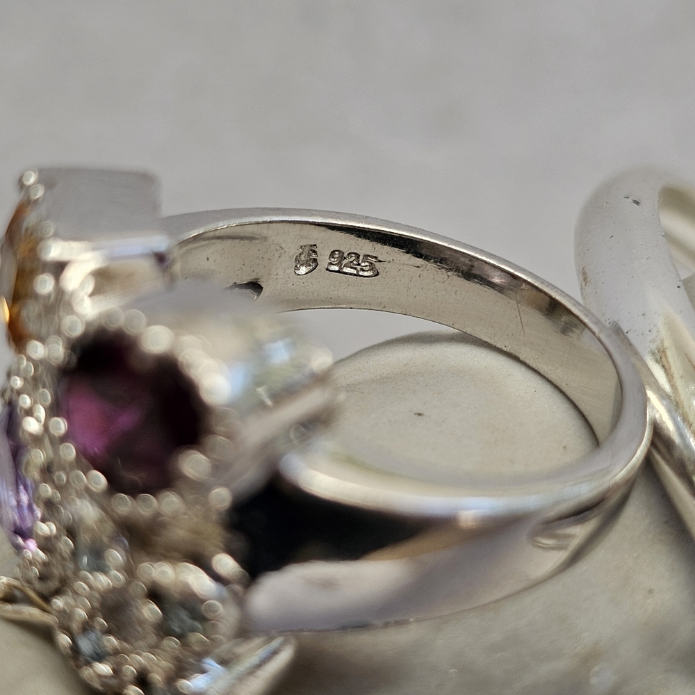 SET! Blown Glass Necklace with 925 Silver Cuff and 925 Ring Size 7 - Picture 11 of 16